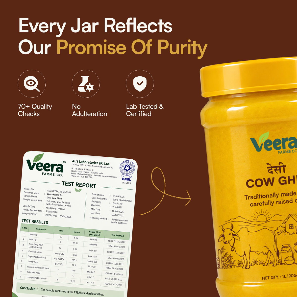 A promotional product graphic for Veera Farms Co. Cow Ghir yogurt.