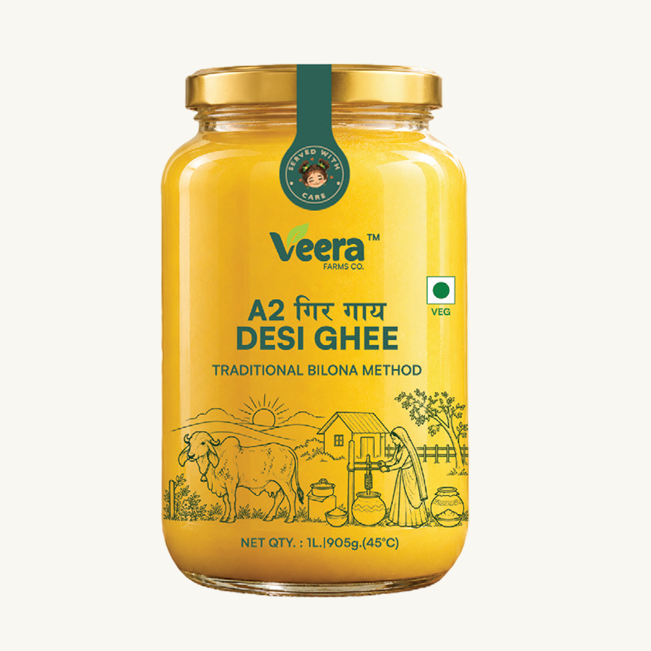 A2 Gir Cow Desi Ghee - Traditional Bilona Method | Veera Farms Co.